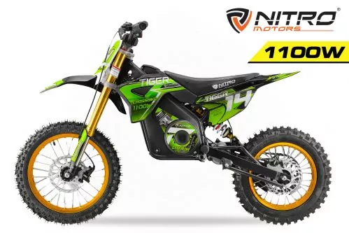 Tiger Eco Dirtbike 1100W 36V 12/10 Zoll Lithium Akku 10Ah Elektro Crossbike