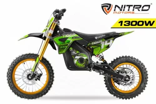 Nitro Motors Tiger Eco Dirtbike 1300W 48V 14/12 Zoll Lithium Akku 13Ah Elektro Crossbike