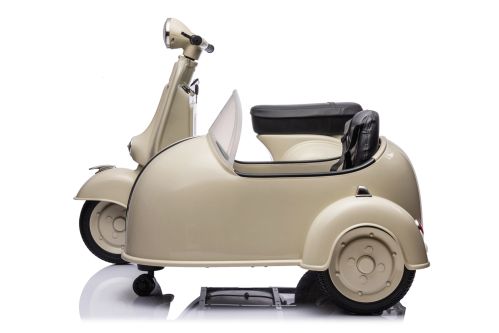 Elektro Kinder Motorrad Vespa 150 VL1T mit Beiwagen 2x35W 12V 7A