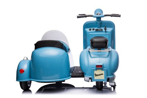 Elektro Kinder Motorrad Vespa 150 VL1T mit Beiwagen 2x35W 12V 7A