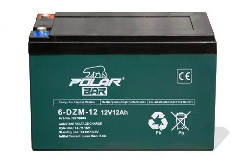 Polar Bär Batterie Blei Gel Akku 6-DZM-12 12V 12Ah für Quads und Bikes