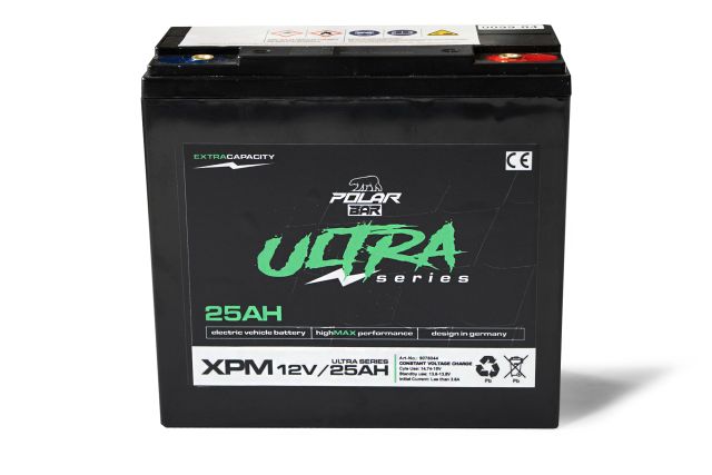 Polar Bär AGM Batterie Ultra Serie XPM 12V 25Ah wartungsfrei Powerbatterie