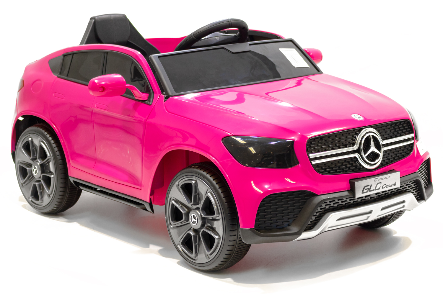 ES-Toys Elektro-Kinderauto Kinder Elektroauto Mercedes GLC, Belastbarkeit  40 kg, pink, Kunstledersitz, EVA-Reifen