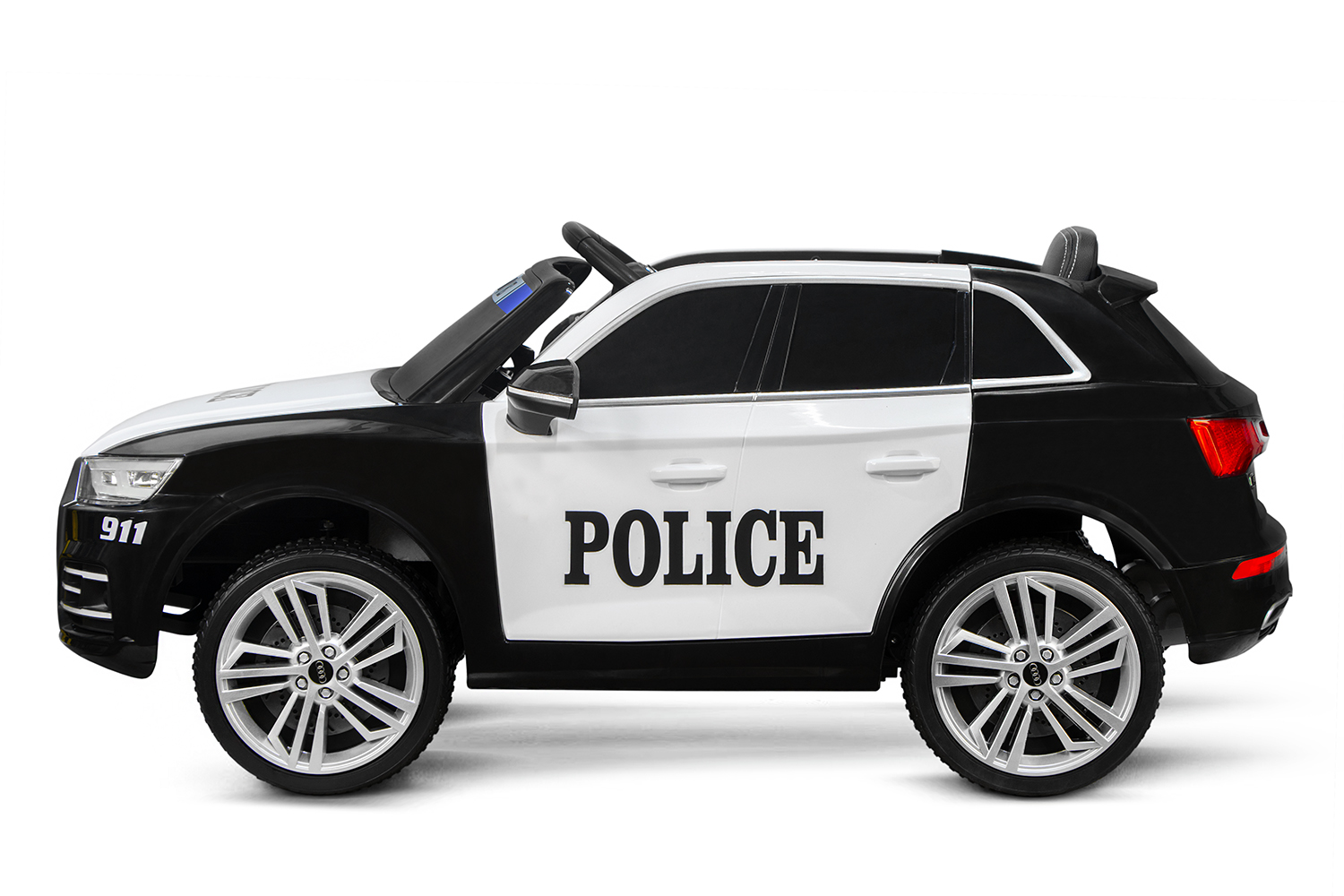 Kidcars Kinder Elektroautos mit Akku - Kinder Elektro Auto Audi Q5  Policecar 2x 40W 12V 7Ah 2.4G RC Bluetooth