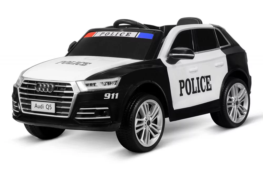 Kidcars Kinder Elektroautos mit Akku - Kinder Elektro Auto Audi Q5  Policecar 2x 40W 12V 7Ah 2.4G RC Bluetooth