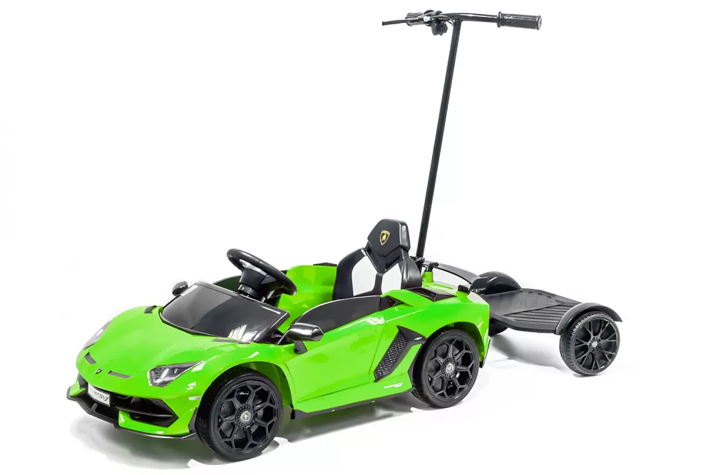 Lizenz Kinder Elektro Lamborghini SVJ 2x 35W 12V 7Ah inkl. Schiebebügel u. Stehplatz RC