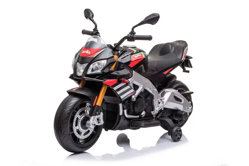 Lizenz Kinder Elektro Motorrad Aprilia Tuono V4 2x 20W 12V 7Ah Stützräder Lizenz Kinder Elektro Motorrad Aprilia Tuono V4 2x 20W 12V 7Ah Stützräder