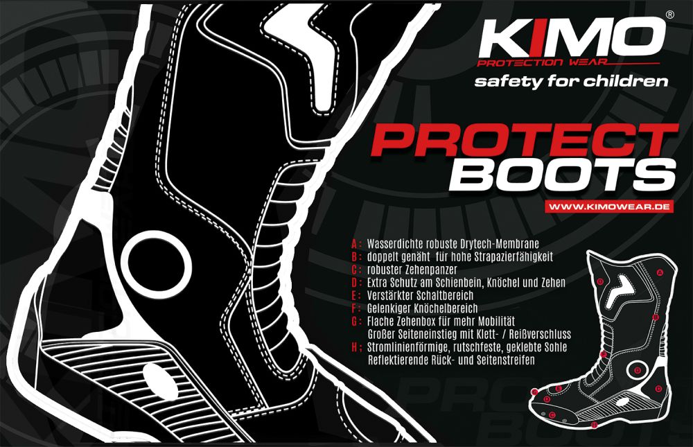 KIMO Kinder Motocross Stiefel | Boots Black