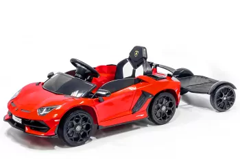 Lizenz Kinder Elektro Lamborghini SVJ 2x 35W 12V 7Ah inkl. Schiebebügel u. Stehplatz RC