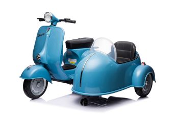 Elektro Kinder Motorrad Vespa 150 VL1T mit Beiwagen 2x35W 12V 7A